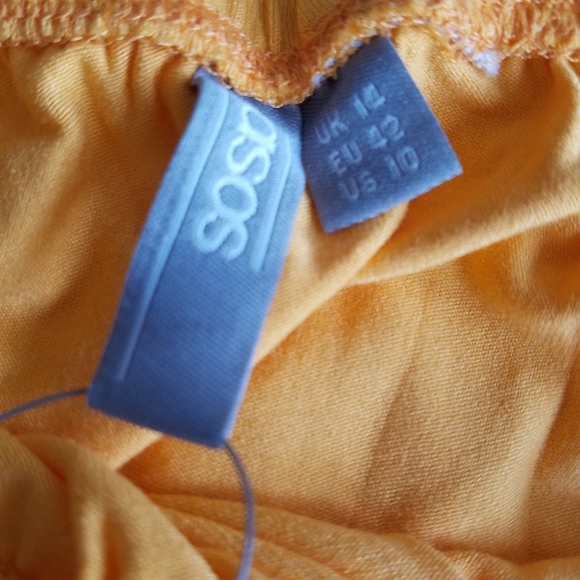 NWT ASOS Bardot Long Sleeve Skater Dress Citrus Orange Size 10 - Picture 6 of 8